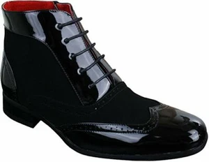 Botas informales formales con cordones formales forradas de cuero Montez para hombre Reino Unido 7-12 - Imagen 1 de 12