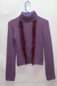 VERTIGO Paris Sweaters Size 10-12 Rabbit Trimming Made in France - Picture 1 of 3