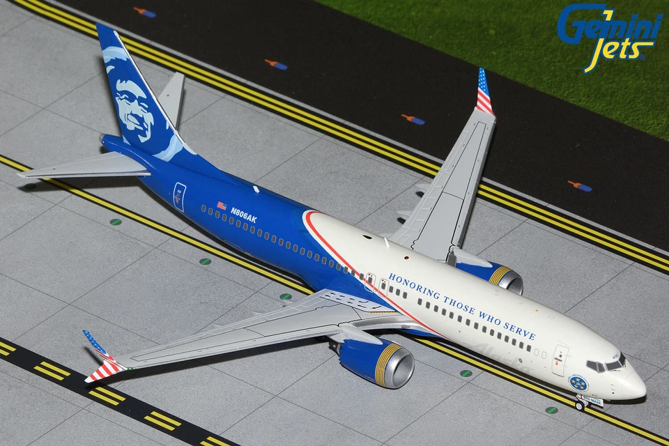 Gemini Jets 1:200 Alaska Airlines 737 MAX 8 Troops N806AK G2ASA1294 IN STOCK - Image 1 of 1