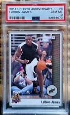 Pop 1 of 3💎2014 LeBron James UD UPPER DECK 25th ANNIVERSARY PROMO 6 PSA 10 gold