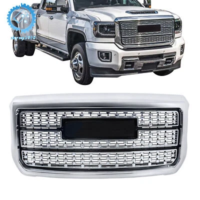 Replacement Front Upper Bumper Grille For 15-19 GMC Sierra 2500HD 3500HD Denali - Image 1 of 4