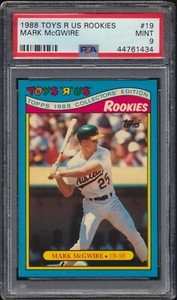 1988 Toys R Us Rookies Mark McGwire #19 Oaklans A's PSA 9 MINT CENTERED