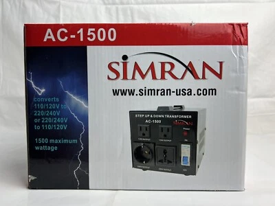 Simran 1500W Step-Up & Down Voltage Converter - Black (AC-1500) - Image 1 of 4