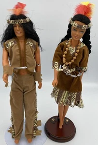 Indianer Puppen 12 Zoll Actionfigur gekleidet schwarze Haare Kopfschmuck Baxter - Bild 1 von 8