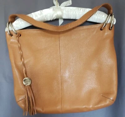 Bolso Hobo Furla Para Mujer Grande Marrón Cuero Guijarro Tono Plateado Herrajes Foto 1 de 4