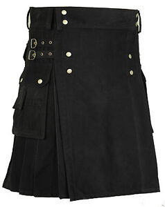 Scottish Cotton Kilt Deluxe Tartan Goth Outdoor Utility Kilts Highland Skirt