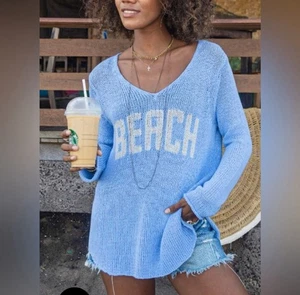Wooden Ships XS Strand Pullover Blau Boxy Oversized Urlaub Resort Reise R17 - Bild 1 von 8