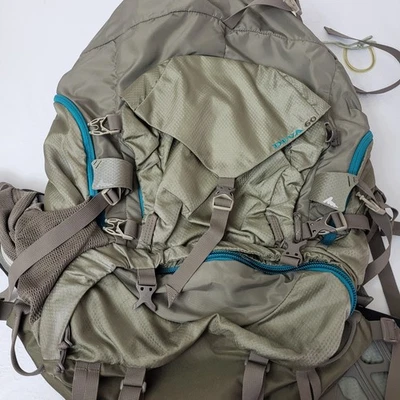 Gregory Deva 60 WXS 技术背包 Seneca Rock Taupe 蓝绿色装饰远足 — 第 1/4 张图片