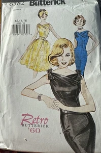 Abito e cintura Butterick retrò '60 fantasia 6582 Misses' taglia 12, 14, 16 non tagliato - Foto 1 di 2