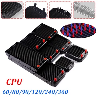 Water Cooler Radiator Heatsink PC CPU Computer Water Cooling Row System 80-360mm - Image 1 of 4