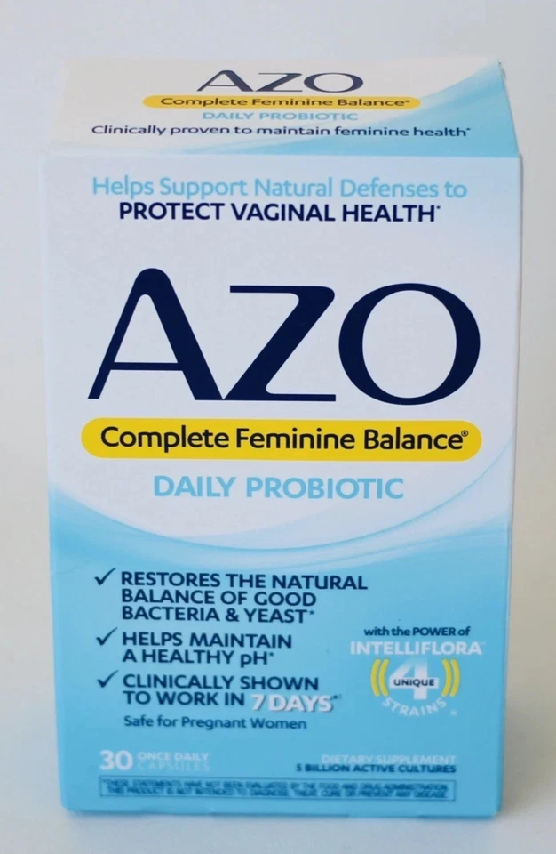 AZO Probiótico 30 CT Equilibrio Femenino Completo Salud Vaginal Exp 03/26+ Foto 1 de 1