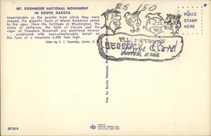 Sello de Picapiedra de Dakota del Sur en la parte posterior SD tarjeta postal de colección - Imagen 1 de 2