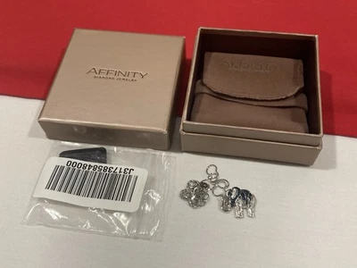 Colgante y collar de elefante de plata esterlina 925 con diamantes Affinity JS NUEVO CON CAJA Foto 1 de 4