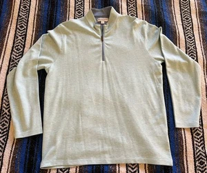 Maglione sportivo golf Mizzen + Main $125 Fairway blu chiaro 1/4 zip taglia XL - Foto 1 di 10