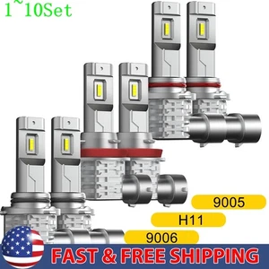 9005+9006+H11 LED Headlight Super Bulb Bright White High/Low Beam Set 1-10Set - Picture 1 of 24