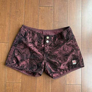 Women’s Rip Curl Reversible Paisley Boardshorts In Burgundy And Black Size XS - Picture 1 of 7