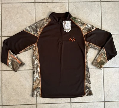 NWT Realtree Large Camo Jacket By Buckhorn River Pullover 1/4 Zip Dark Roast 🦌 - Image 1 of 4