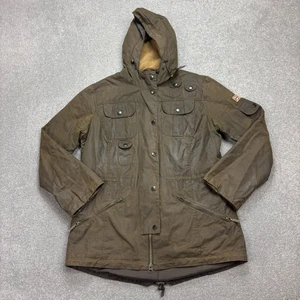 Barbour Jacket Womens Small Brown Wax Hunting Country Field Lined Hood Lady - Picture 1 of 13