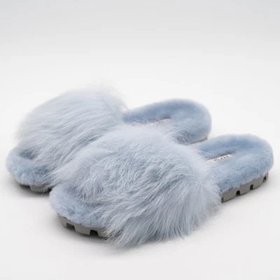 Sandalias de felpa de piel sintética Miu Miu talla 40eu 10 US deslizables azules Foto 1 de 4