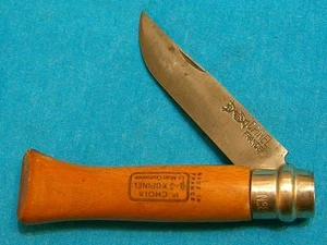 VINTAGE OPINEL FRANCE NO8 CARBON STEEL TWIST LOCK FOLDING HUNTER KNIFE KNIVES ec - Picture 1 of 13