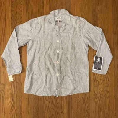 NWT Vintage 90s FLAX by Jeanne Engelhart Linen Jacket White Blue Checked Medium - Image 1 of 4