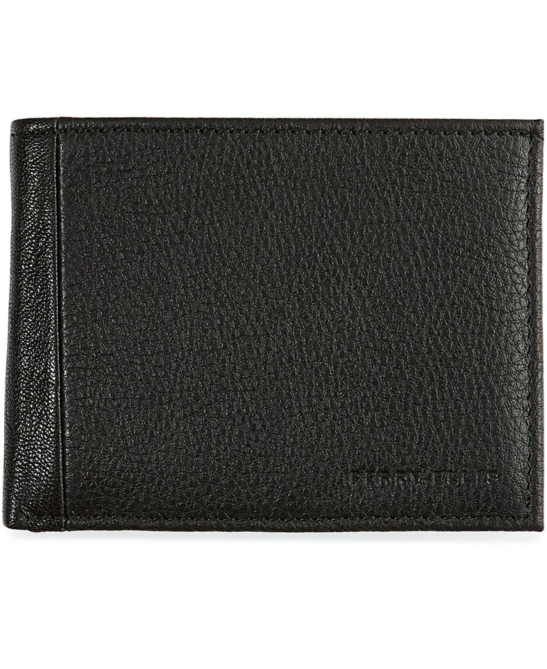 Cartera Hombre Perry Ellis Portafolio Doble Cartera Cuero Premium Marrón Nueva Foto 1 de 1
