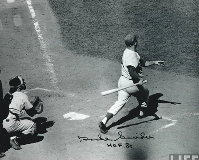 Duke Snider hand SIGNED Photo #2 COA Autographed MBL Baseball Duke of Flatbush - Image 1 of 2