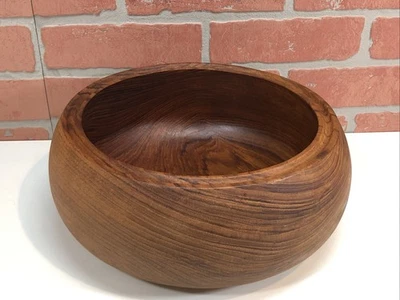 Ensaladera grande vintage de madera de teca Kalmar de 12" MCM Boho Foto 1 de 4