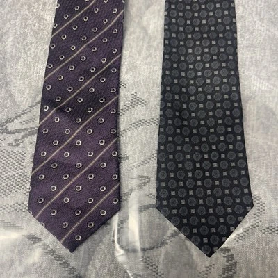 John Varvatos Star USA Ties 2 Luxe Men Neck Tie 100% SILK Suit Accessories Italy - Image 1 of 4