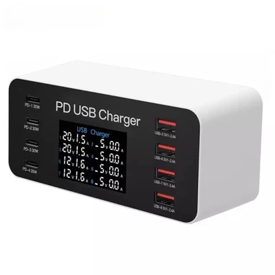 65W Multi USB C Charger QC3.0 Type C PD Fast Charging Station For iPhone Samsung - Image 1 of 4