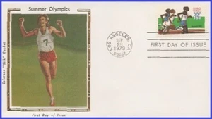 USA4 #1791 U/A COLORANO SETA FDC Olimpiadi estive corridori - Foto 1 di 1