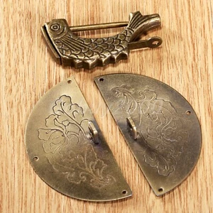 Chic Chinese Style Pull Handles Hasp Latch Door Knock & Vintage Lock with Nails - Picture 1 of 10