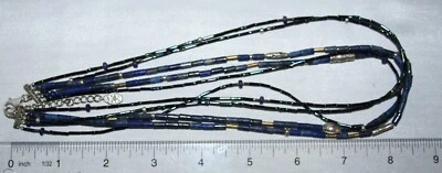 Silpada Silver Lapis 5 Strand "Into The Blue" Quartzite & Brass Necklace N3252 - Image 1 of 4