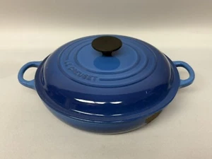 Le Creuset Shallow Casserole Dish Dutch Oven Blue 26 - Picture 1 of 24