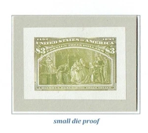 US 1893 COLUMBIAN ISSUE $3 ROOSEVELT SMALL DIE PROOF #243P2 VF RARE - Picture 1 of 1