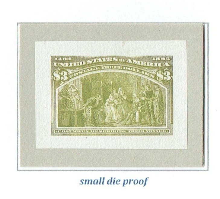 US 1893 COLUMBIAN ISSUE $3 ROOSEVELT SMALL DIE PROOF #243P2 VF RARE - Image 1 of 1