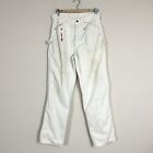 Pantalon vintage Dee Cee Painters peinture teintée éclaboussures beige déchiré blanc 33x32 *