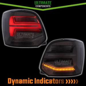 VW Polo Mk5 6R 6C 2009-2018 Smoked LED Upgrade Tail Lights Dynamic Sequential - Picture 1 of 17