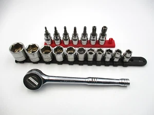 Husky 19pc 3/8 Drive 6 Point Metric Socket Set w/ Torx Bits & Ratchet - Picture 1 of 7