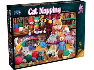 Holdson 1000 Piece Jigsaw Puzzle - Cat Napping - Crochet Kittens - Picture 1 of 1
