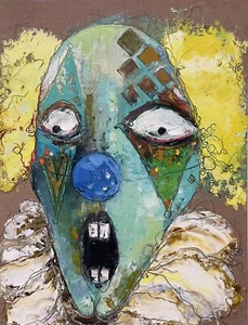 Original abstract painting oil on artist paper 8.5x11 in by Ana Kimachenko - Picture 1 of 1