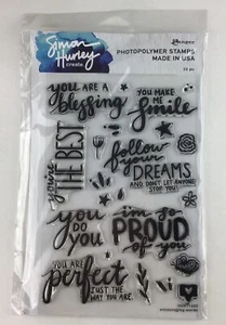 Simon Hurley Create Cling Stamp ENCOURAGING WORDS New HUR71600 - Picture 1 of 3