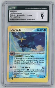 CGC 9 MINT Sharpedo 22/109 REVERSE HOLO Ex Ruby Sapphire Pokemon EReader - Picture 1 of 1