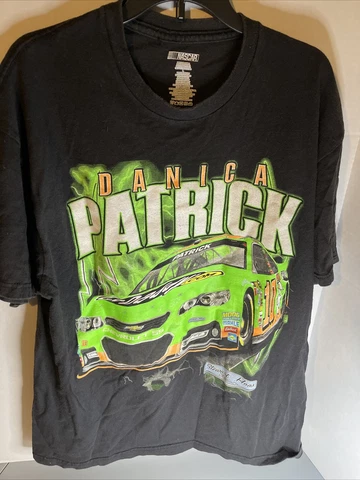 Stuart Haas Danica Patrick 10 Nascar Mens T-Shirt Green Double Sided L godaddy Cover