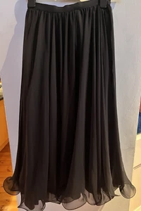 Frank Usher Chiffonrock fließend Rüschensaum Damen schwarz Midi fließend UK 12 - Bild 1 von 9