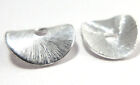 100 PCS 6MM BRUSHED WAVY DISC STERLING SILVER PLATED Potato Chips Curved Disc