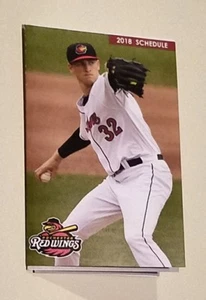 2018 AAA Rochester Red Wings Pocket Spielplan SGA Minor League Aaron Slegers - Bild 1 von 2