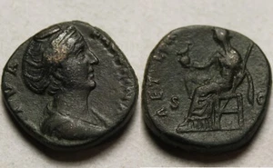 Rare Genuine Ancient Roman coin Faustina wife A Pius Aeternitas Phoenix scepter - Picture 1 of 4