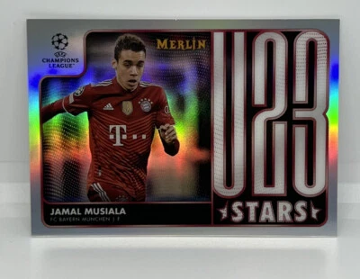 2021-22 Topps Merlin Chrome Jamal Musiala U23 Stars Refractor Insert - Image 1 of 2