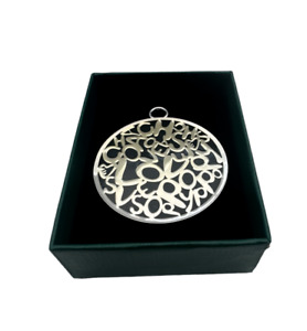 COACH Large Loves Poppy Silver Black Enamel Charm Necklace Pendant  Gift Box
